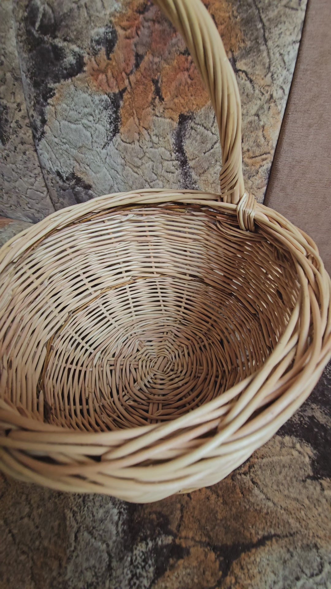 Handmade Wicker Basket with Handle