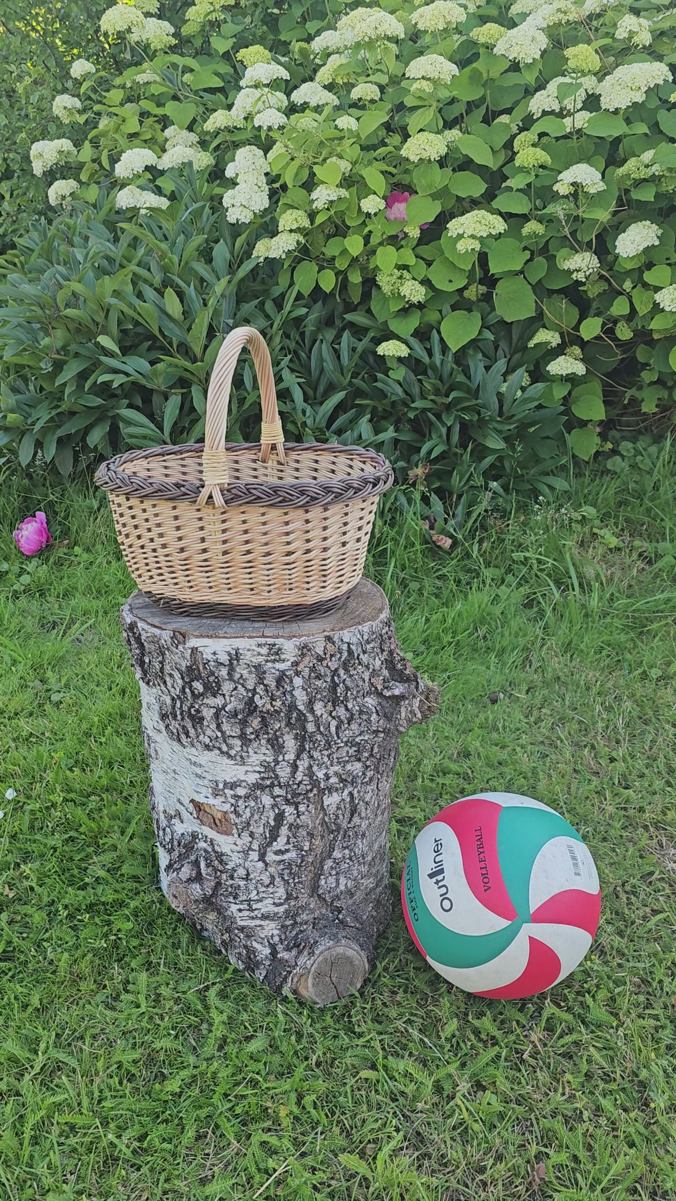Handwoven Wicker Gathering Basket