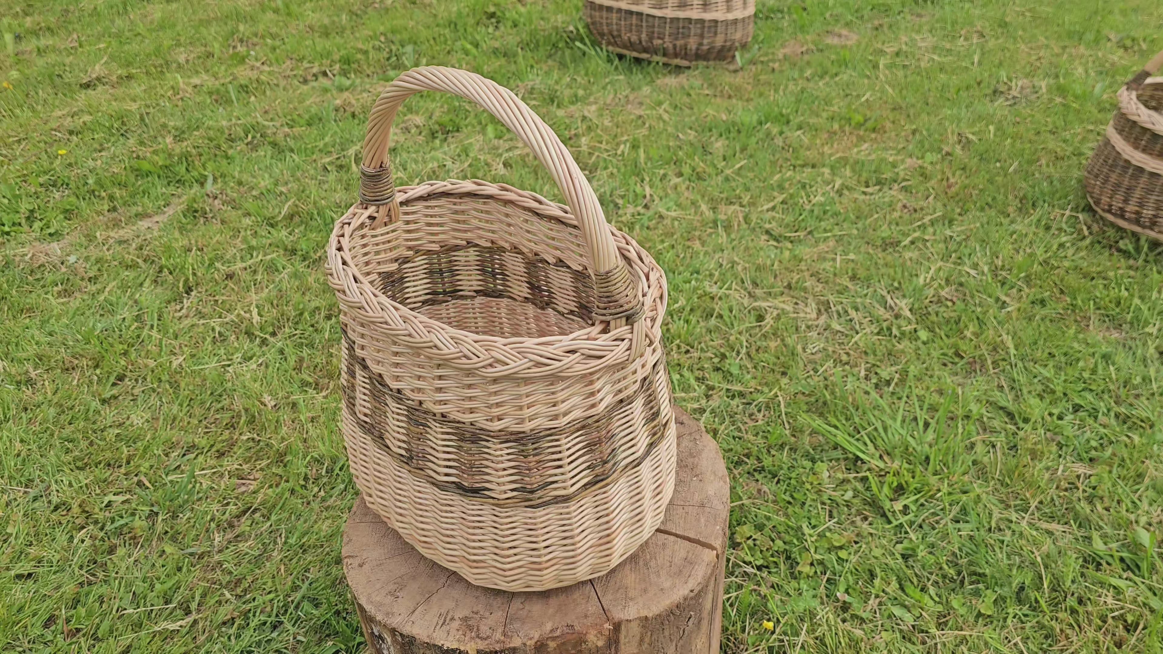 Handmade Tall Wicker Basket